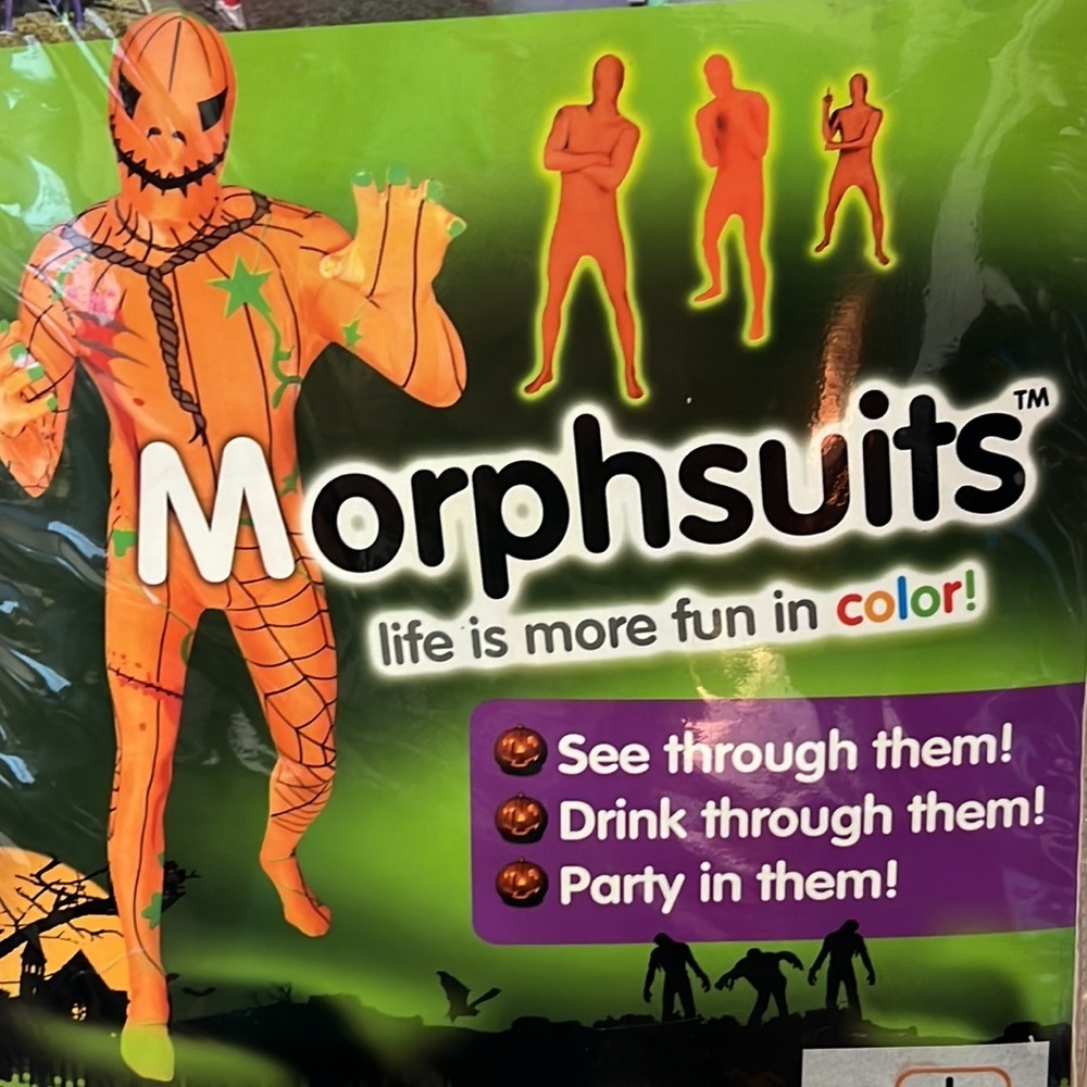Scary Pumpkin Morph Halloween Fall Party Costume